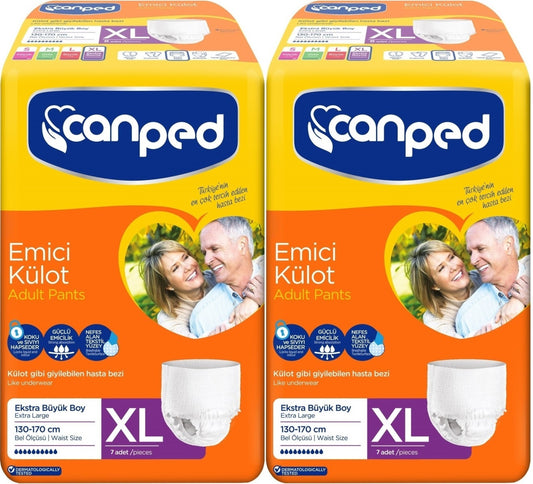 Canped Emici Külot Yetişkin Bezi XL-Extra Large Büyük Adet 14 (2PK*7)