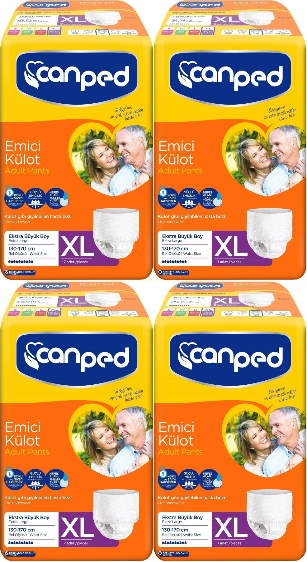 Canped Emici Külot Yetişkin Bezi XL-Extra Large Büyük Adet 28 (4PK*7)