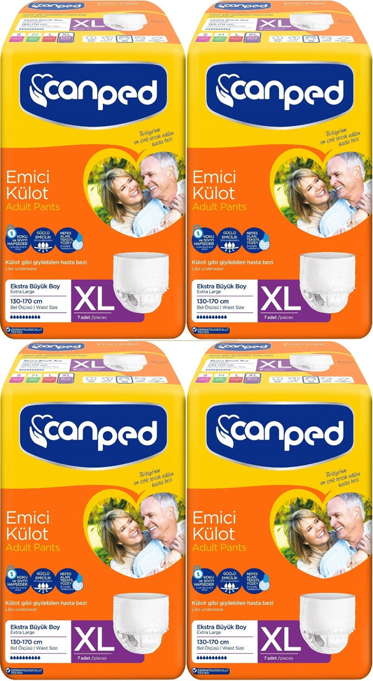 Canped Emici Külot Yetişkin Bezi XL-Extra Large Büyük Adet 28 (4PK*7)