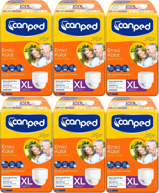 Canped Emici Külot Yetişkin Bezi XL-Extra Large Büyük Adet 42 (6PK*7)