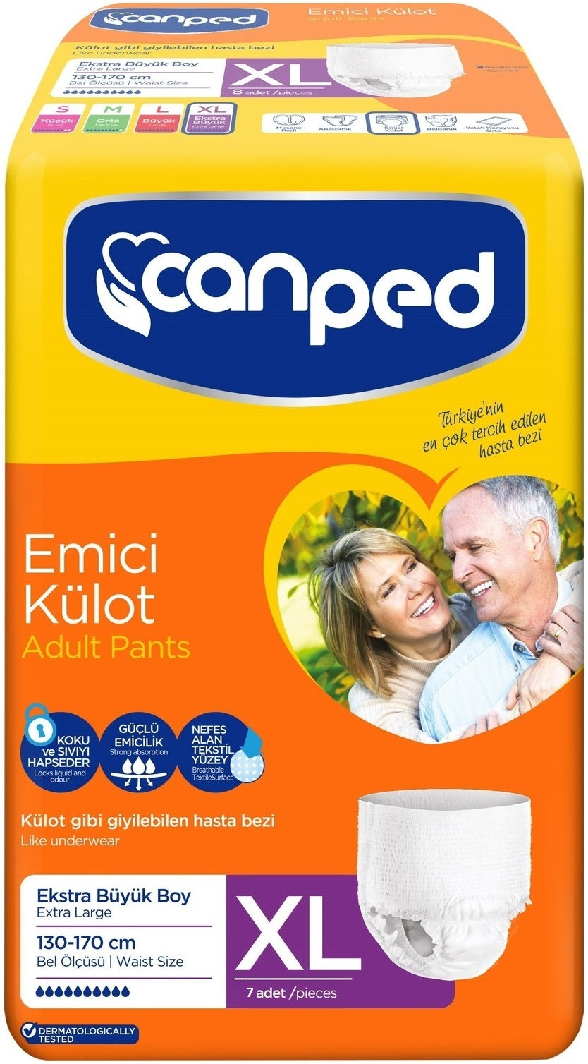 Canped Emici Külot Yetişkin Bezi XL - Extra Large - Ekstra Büyük (İç Adet 7) Tekli Pk