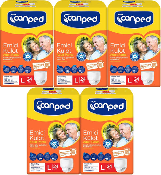 Canped Emici Külot Yetişkin Bezi L - Büyük - Large 120 Adet (5PK*24)