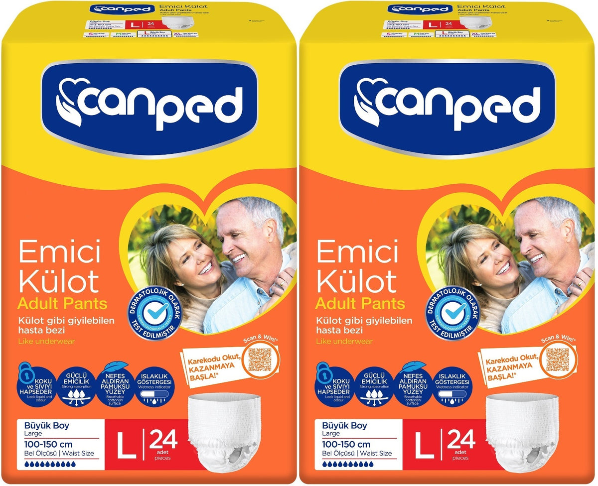 Canped Emici Külot Yetişkin Bezi L - Büyük - Large 48 Adet (2PK*24)