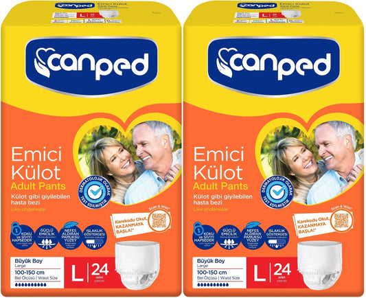 Canped Emici Külot Yetişkin Bezi L - Büyük - Large 48 Adet (2PK*24)