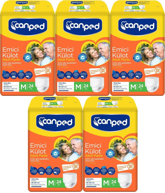 Canped Emici Külot Yetişkin Bezi M - Orta - Medium 120 Adet (5PK*24)