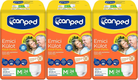 Canped Emici Külot Yetişkin Bezi M - Orta - Medium 72 Adet (3PK*24)