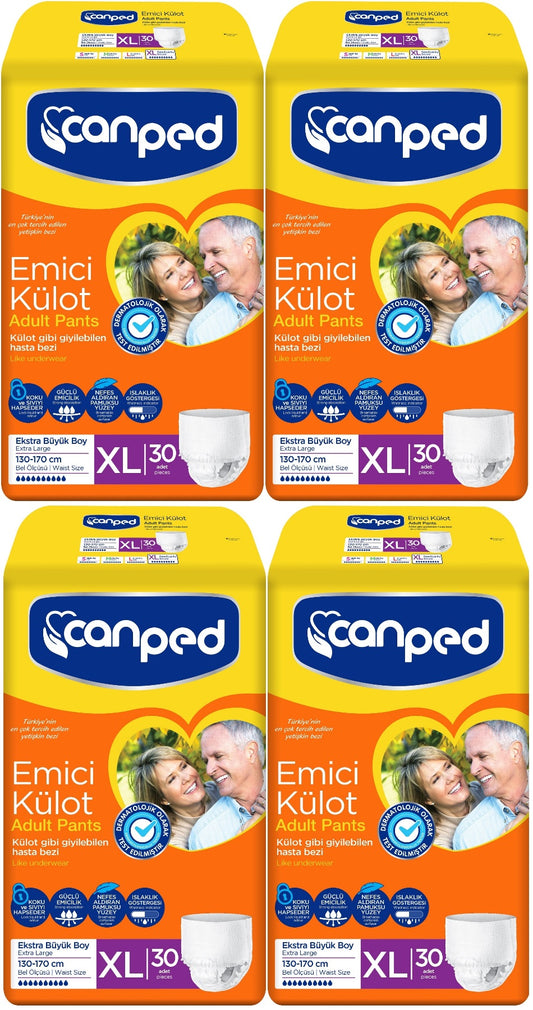 Canped Emici Külot Yetişkin Bezi XL - Ekstra Büyük - Extra Large 120 Adet