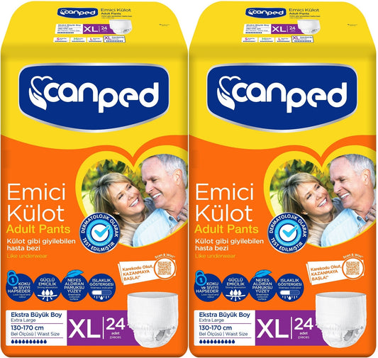 Canped Emici Külot Yetişkin Bezi XL - Ekstra Büyük - Extra Large 48 Adet (2PK*24)
