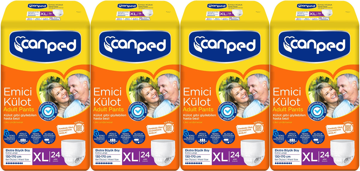 Canped Emici Külot Yetişkin Bezi XL - Ekstra Büyük - Extra Large 96 Adet (4PK*24)