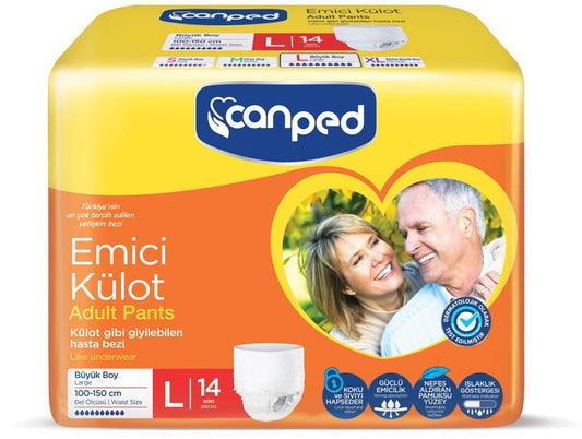 Canped Emici Külot Pants Yetişkin Bezi L - Büyük - Large 14 Adet Ekonomik Pk