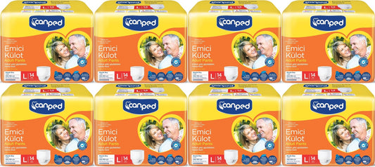 Canped Emici Külot Pants Yetişkin Bezi L - Büyük - Large Ekonomik Pk 112 Adet (8PK*14)
