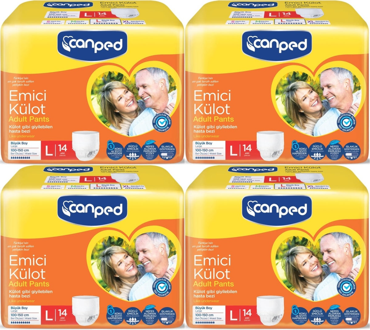 Canped Emici Külot Pants Yetişkin Bezi L - Büyük - Large Ekonomik Pk 56 Adet (4PK*14)