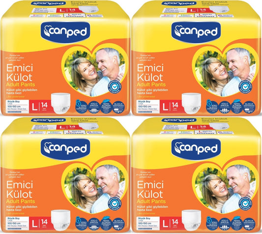 Canped Emici Külot Pants Yetişkin Bezi L - Büyük - Large Ekonomik Pk 56 Adet (4PK*14)