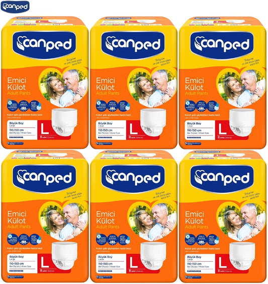 Canped Emici Külot Yetişkin Bezi Büyük-Large 48 Adet (6Pk*8)