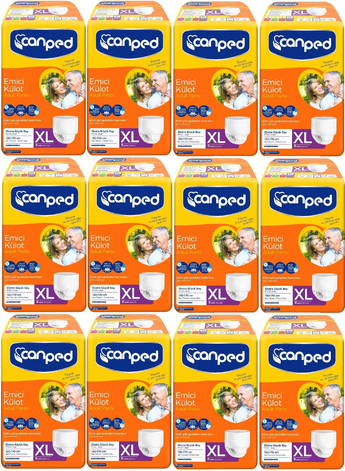 Canped Emici Külot Yetişkin Bezi XL - Ekstra Büyük - Extra Large 96 Adet