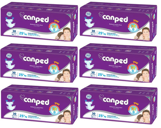Canped Çoçuklar İçin Yetişkin Bezi Bel Bantlı Tekstil Yüzey XS - Extra Küçük - 180 Adet