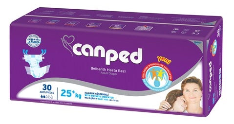 Canped Çoçuklar İçin Yetişkin Bezi Bel Bantlı Tekstil Yüzey XS - Extra Küçük - 30 Adet Tekli Pk