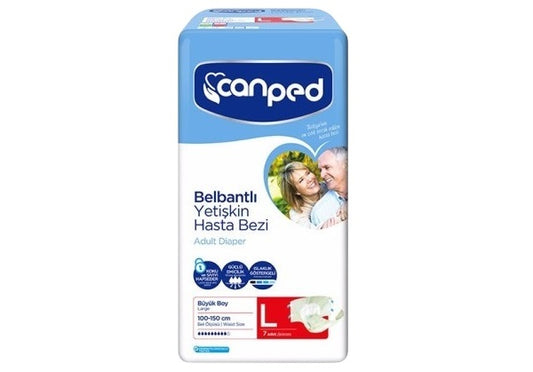 Canped Yetişkin Bezi Bel Bantlı Polietilen L - Büyük - Large 7 Adet Ekonomik Pk