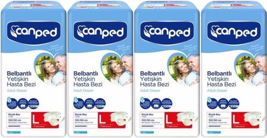 Canped Yetişkin Bezi Bel Bantlı Polietilen L - Büyük - Large 28 Adet