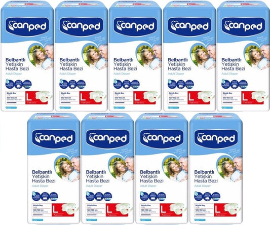 Canped Yetişkin Bezi Bel Bantlı Polietilen L - Büyük - Large 63 Adet