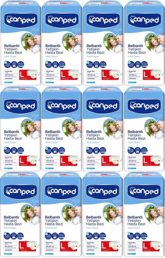 Canped Yetişkin Bezi Bel Bantlı Polietilen L - Büyük - Large 84 Adet