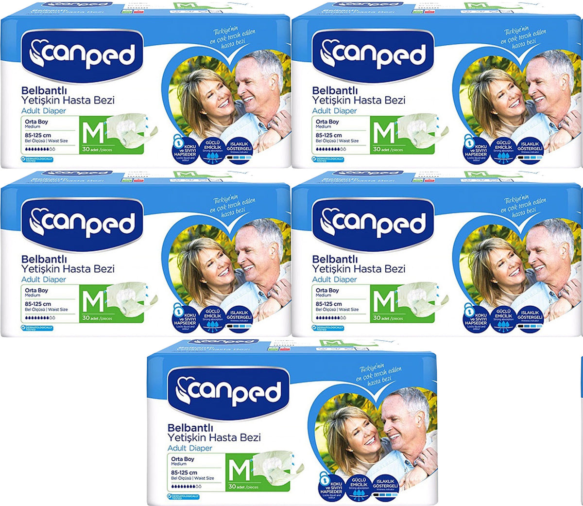 Canped Yetişkin Bezi Bel Bantlı Polietilen M - Orta - Medium 150 Adet