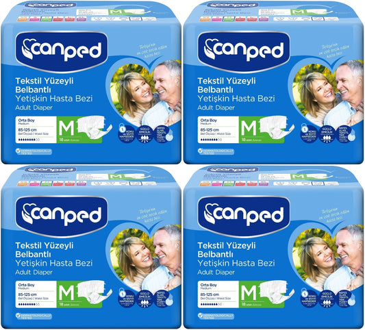 Canped Yetişkin Bezi Bel Bantlı Tekstil Yüzey M - Orta - Medium 72 Adet