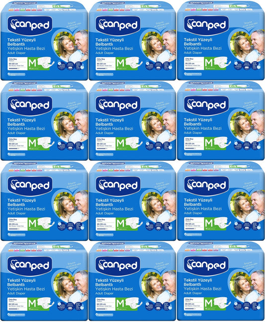 Canped Yetişkin Bezi Bel Bantlı Tekstil Yüzey M - Orta - Medium 216 Adet