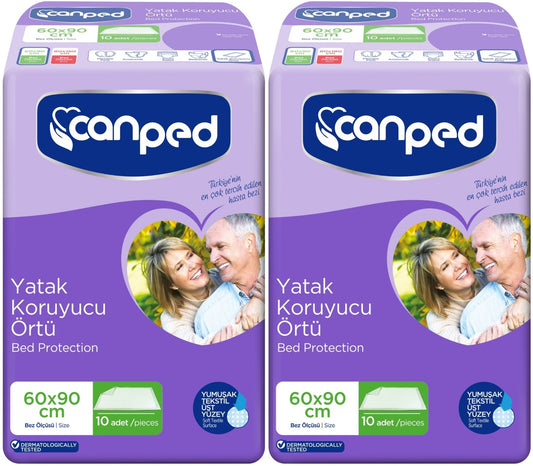 Canped Yetişkin Yatak Koruyucu Örtü  60*90 CM 20 Adet (2PK*10)