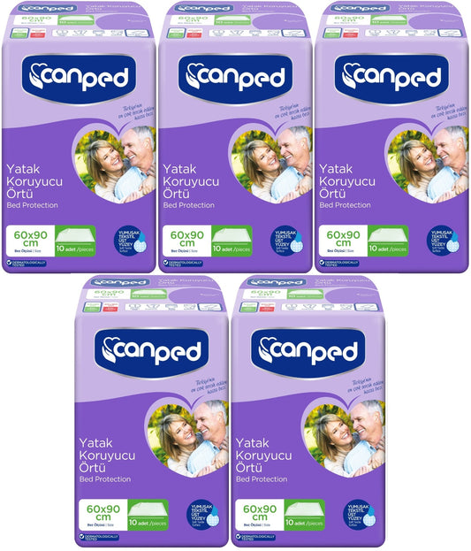 Canped Yetişkin Yatak Koruyucu Örtü 60*90 CM 50 Adet (5PK*10)