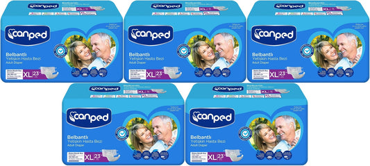 Canped Yetişkin Bezi Bel Bantlı Tekstil Yüzey XL - Ekstra Large - Extra Large 115 Adet
