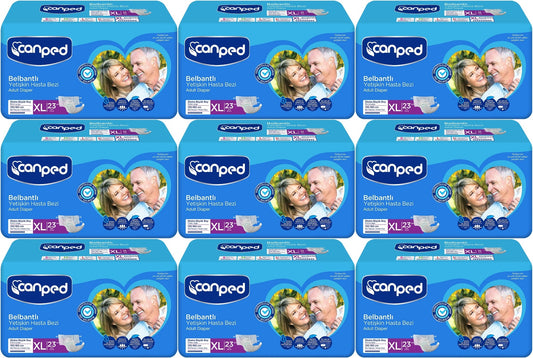 Canped Yetişkin Bezi Bel Bantlı Tekstil Yüzey XL - Ekstra Large - Extra Large 207 Adet