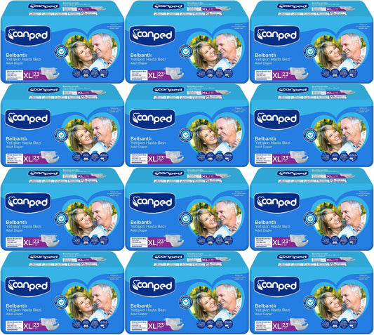 Canped Yetişkin Bezi Bel Bantlı Tekstil Yüzey XL - Ekstra Large - Extra Large 276 Adet
