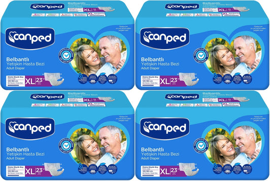 Canped Yetişkin Bezi Bel Bantlı Tekstil Yüzey XL - Ekstra Large - Extra Large 92 Adet