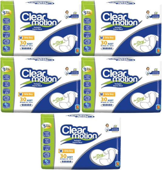 Clearmotion Yetişkin Bezi Bel Bantlı M - Orta - Medium 150 Adet (5PK*30)