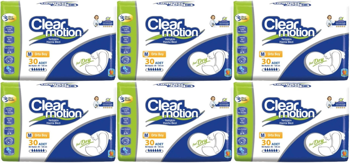 Clearmotion Yetişkin Bezi Bel Bantlı M - Orta - Medium 180 Adet (6PK*30)