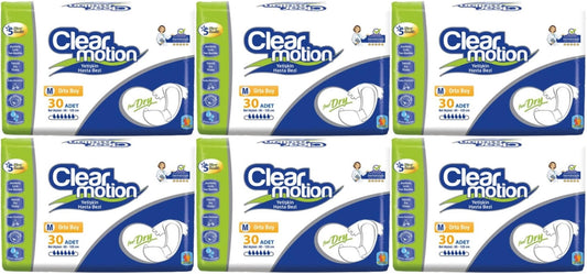 Clearmotion Yetişkin Bezi Bel Bantlı M - Orta - Medium 180 Adet (6PK*30)