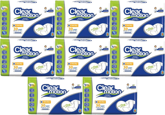 Clearmotion Yetişkin Bezi Bel Bantlı M - Orta - Medium 240 Adet (8PK*30)