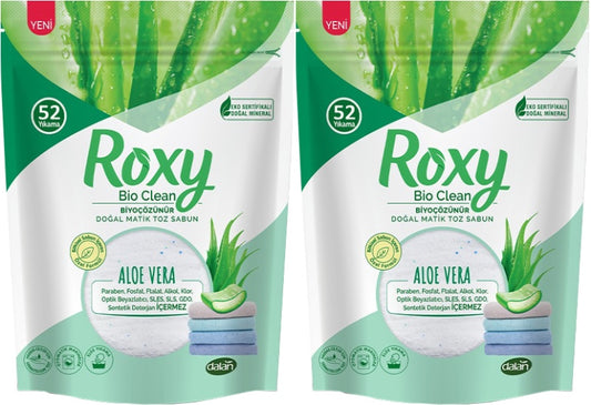 Dalan Roxy Bio Clean Matik Sabun Tozu 1.6Kg Aloe Vera (2 Li Set) (104 Yıkama)