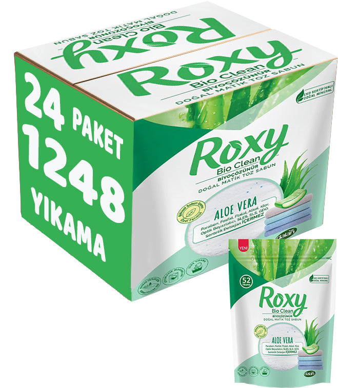 Dalan Roxy Bio Clean Matik Sabun Tozu 1.6Kg Aloe Vera (24 Lü Set) (1248 Yıkama)