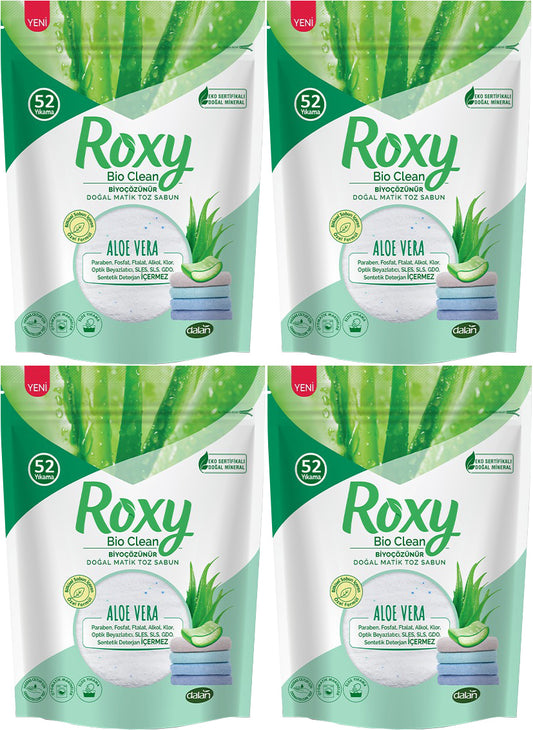 Dalan Roxy Bio Clean Matik Sabun Tozu 1.6Kg Aloe Vera (4 Lü Set) (208 Yıkama)