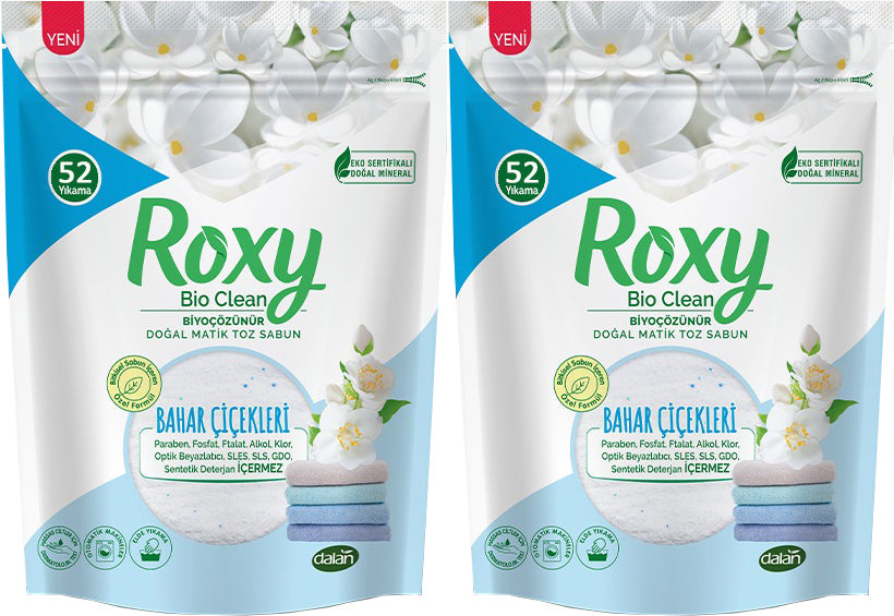 Dalan Roxy Bio Clean Matik Sabun Tozu 1.6Kg Bahar Çiçekleri (2 Li Set) (104 Yıkama)