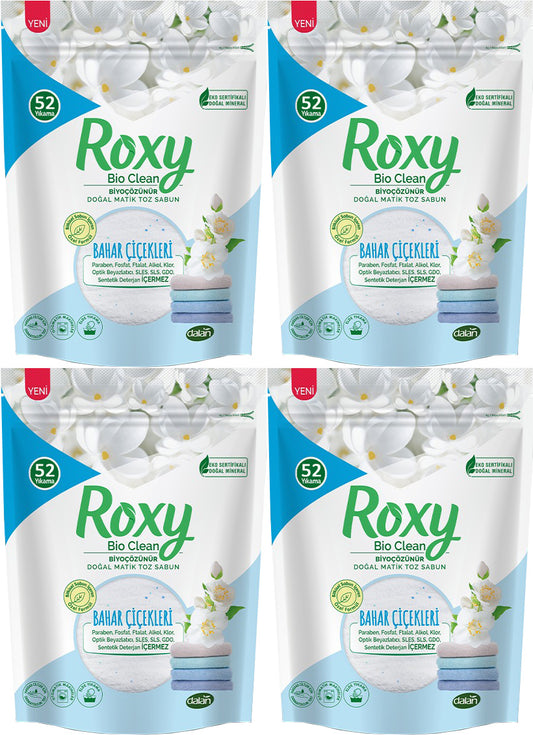 Dalan Roxy Bio Clean Matik Sabun Tozu 1.6Kg Bahar Çiçekleri (4 Lü Set) (208 Yıkama)