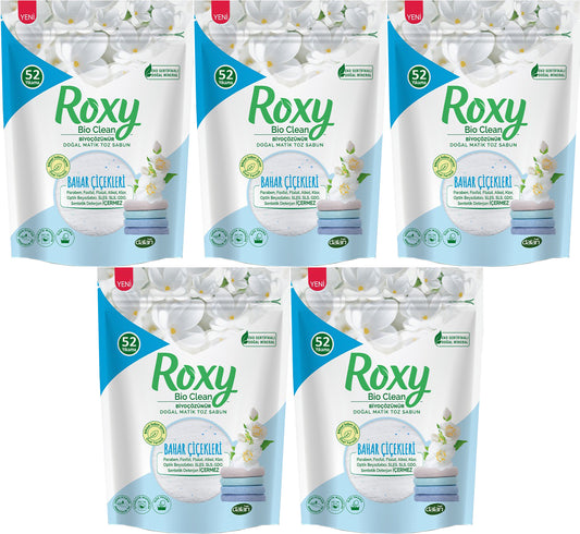 Dalan Roxy Bio Clean Matik Sabun Tozu 1.6Kg Bahar Çiçekleri 5 Li Set (260 Yıkama)