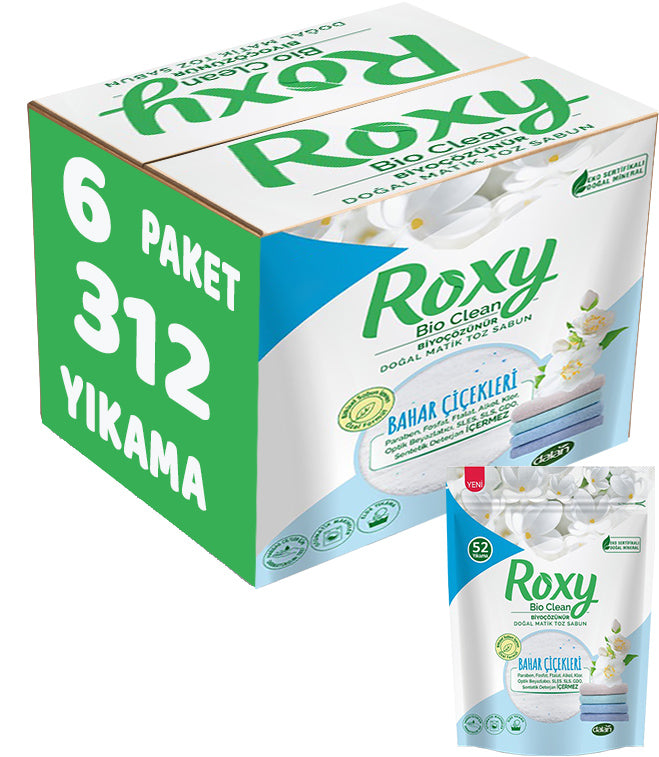 Dalan Roxy Bio Clean Matik Sabun Tozu 1.6Kg Bahar Çiçekleri (6 Lı Set) (312 Yıkama)