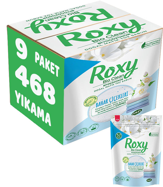 Dalan Roxy Bio Clean Matik Sabun Tozu 1.6Kg Bahar Çiçekleri 9 Lu Set (468 Yıkama)