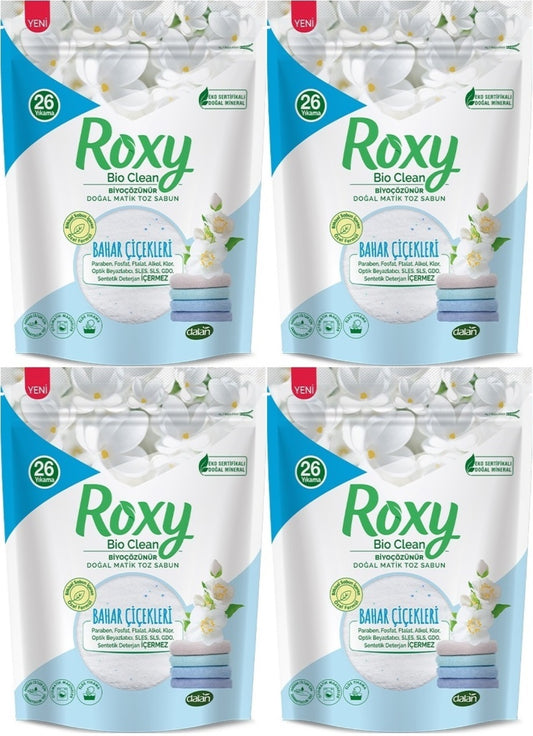 Dalan Roxy Bio Clean Matik Sabun Tozu 800GR Bahar Çiçekleri (4 Lü Set) (104 Yıkama)