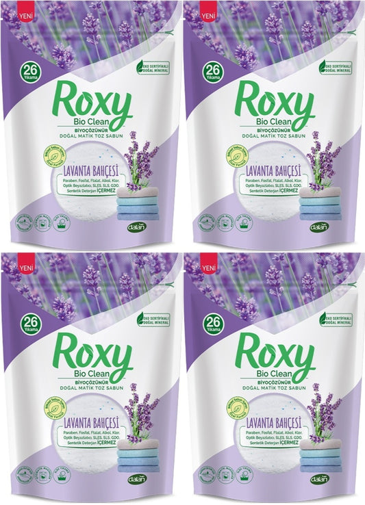 Dalan Roxy Bio Clean Matik Sabun Tozu 800GR Lavanta Bahçesi (4 Lü Set) (104 Yıkama)