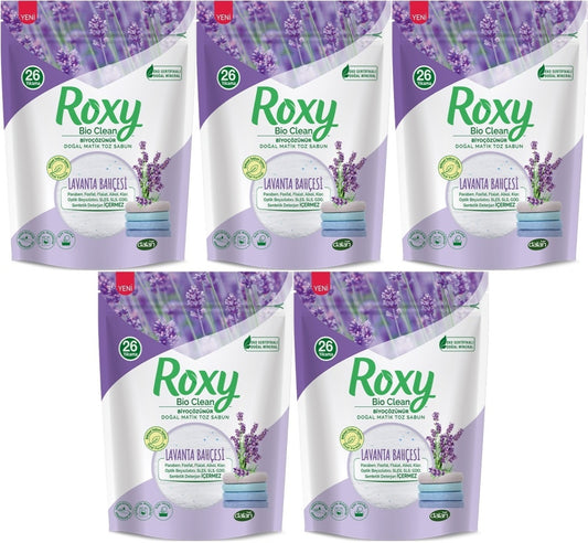 Dalan Roxy Bio Clean Matik Sabun Tozu 800GR Lavanta Bahçesi (5 Li Set) (130 Yıkama)
