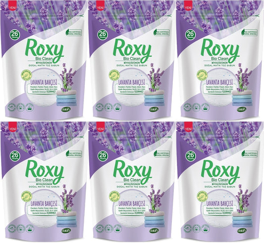Dalan Roxy Bio Clean Matik Sabun Tozu 800GR Lavanta Bahçesi (6 Lı Set) (156 Yıkama)